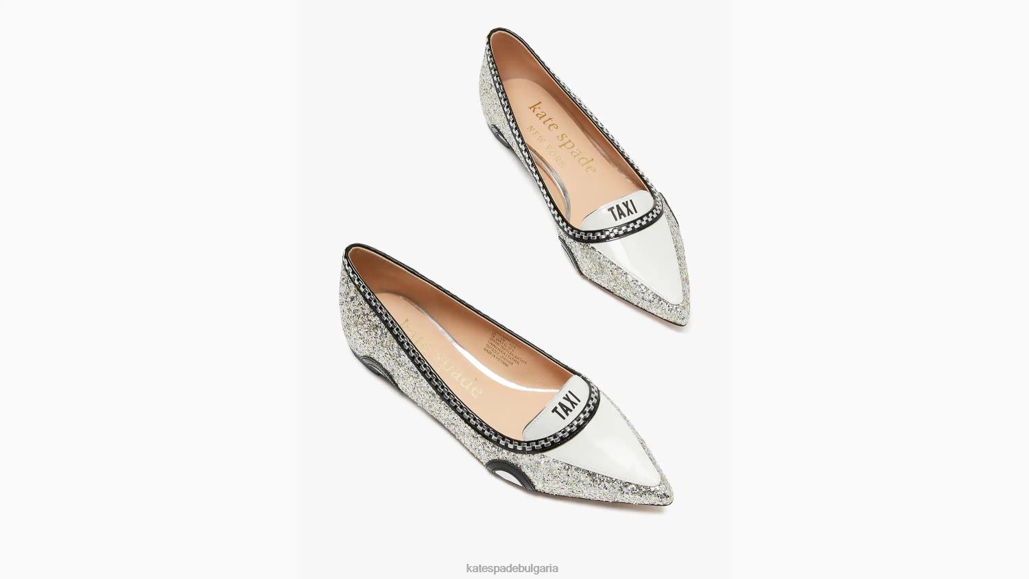 обувки Kate Spade гого такси апартаменти сребро злато Жени 2N00B649