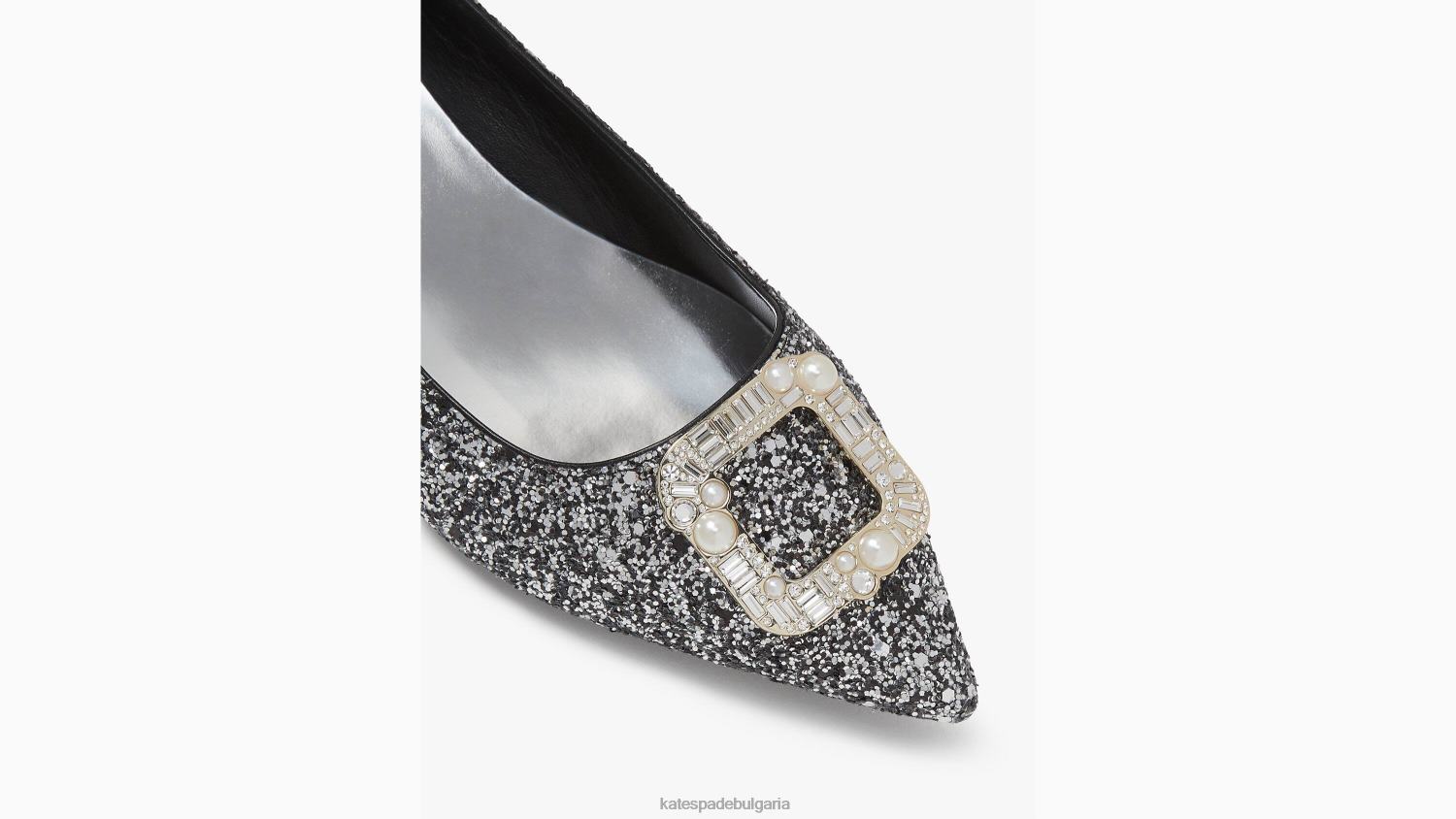 обувки Kate Spade закопчайте апартаменти черно сребро Жени 2N00B677