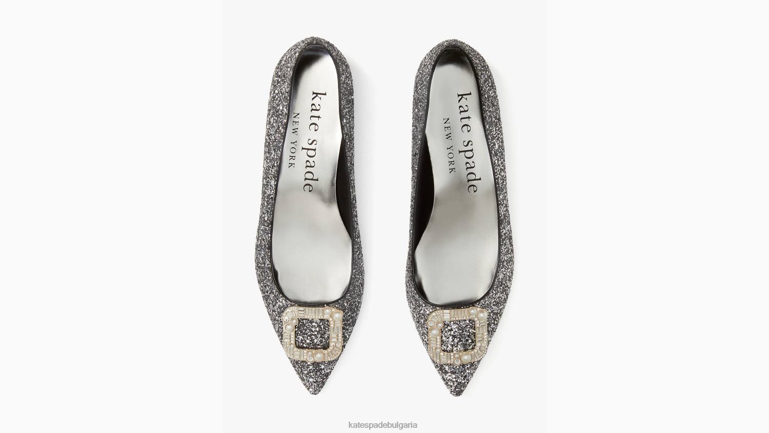 обувки Kate Spade закопчайте апартаменти черно сребро Жени 2N00B677