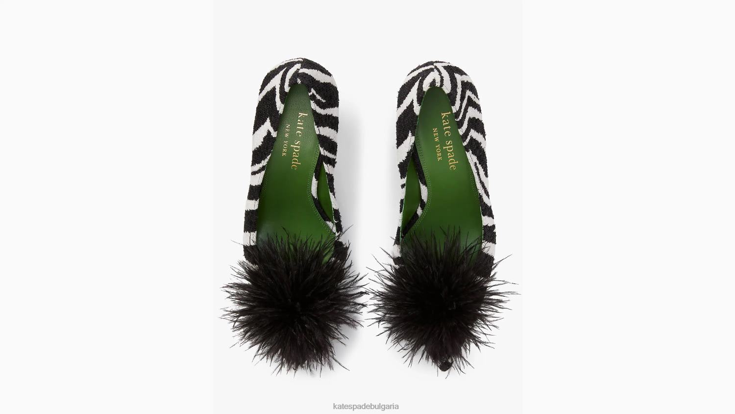 обувки Kate Spade марабу помпи zebra blk/cream Жени 2N00B617