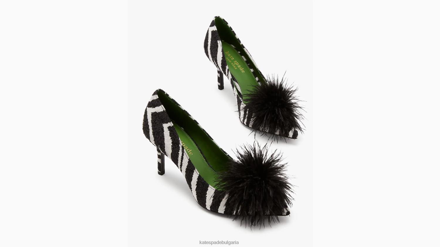 обувки Kate Spade марабу помпи zebra blk/cream Жени 2N00B617