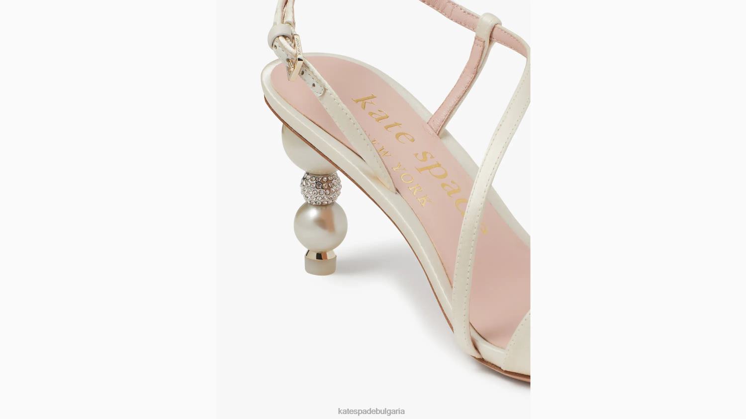 обувки Kate Spade блестящи и блестящи сандали слонова кост Жени 2N00B570