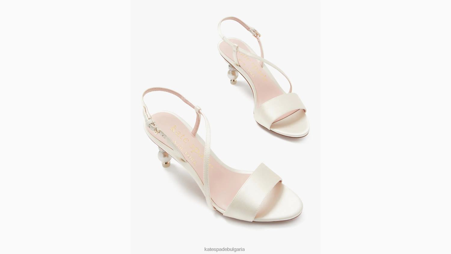 обувки Kate Spade блестящи и блестящи сандали слонова кост Жени 2N00B570