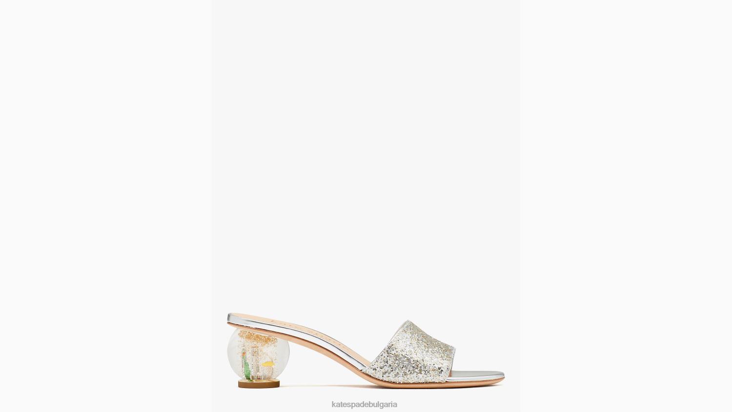 обувки Kate Spade полирани плъзгащи се сандали сребро злато Жени 2N00B679